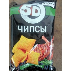 5Д чипсы пшеничные со вкусом "СТЕЙК НА УГЛЯХ" 90гр.*28шт (1593)